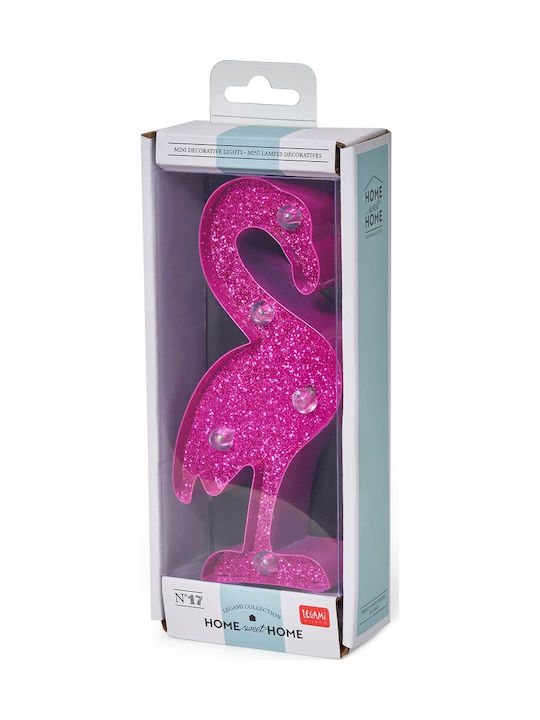 Legami Milano Led Παιδικό Διακοσμητικό Φωτιστικό Flamingo Glitter Ροζ 7x3.3x15εκ.