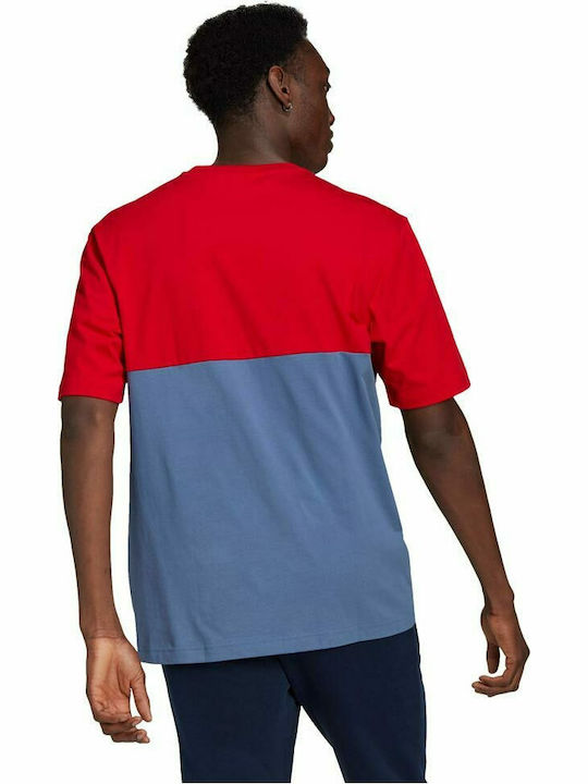 Adidas Originals Adicolor Sliced Trefoil Boxy Ανδρικό T-shirt Κοντομάνικο Blue / Red