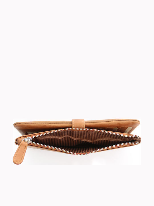 Large Leather Women's Wallet Classic Tabac Brown