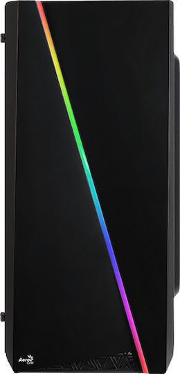 Aerocool Cylon Mini Tempered Glass Gaming Mini Tower Κουτί Υπολογιστή με Πλαϊνό Παράθυρο και RGB Φωτισμό Μαύρο