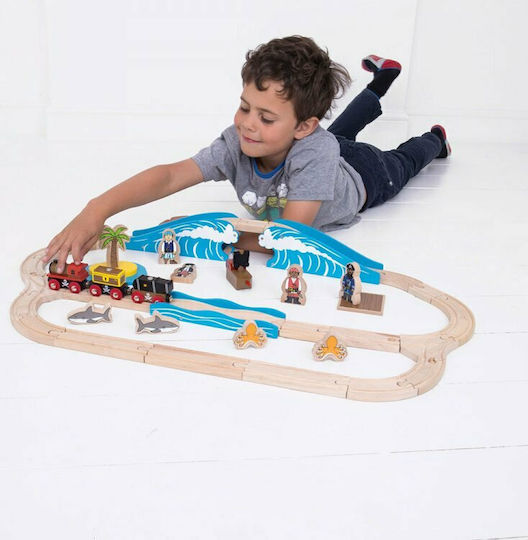 Big Jigs Pirates Set with Train made of Wood for 3+ years+ Years