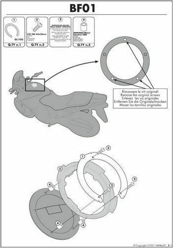 Givi Tank Mounts for Suzuki Hayabusa Suzuki V-Strom/Hayabusa/GSR/GSXR/GSXF/SV