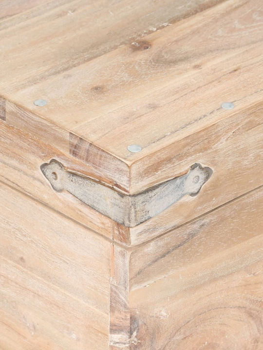 vidaXL Wooden Decorative Trunk Beige 40x40x40cm