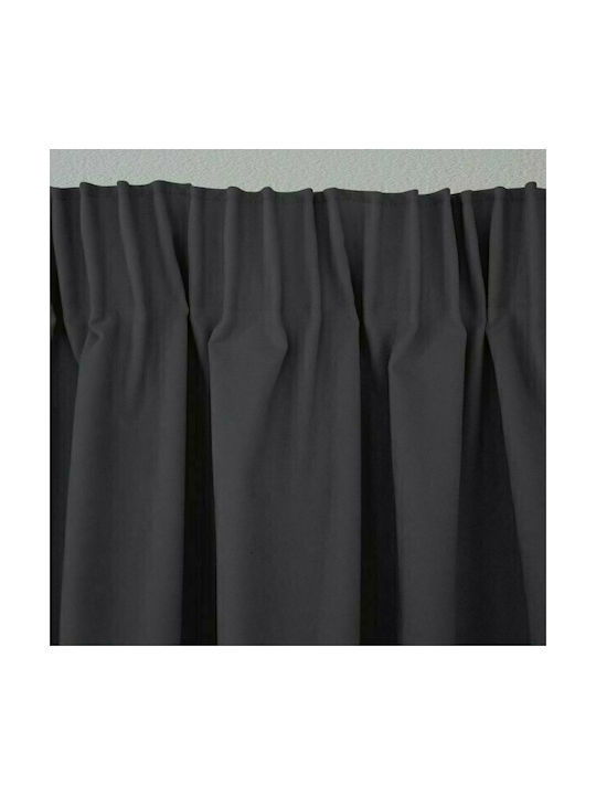 Lino Home Curtain with Pencil Pleat Renas Dark Gray 140x280cm