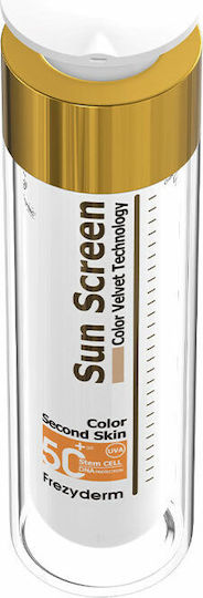 Frezyderm Sun Screen Color Velvet Cremă An solară Waterproof Pentru Față SPF50+ cu Pigment 50ml