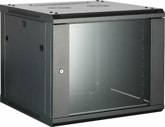 Safewell Επιτοίχια Καμπίνα Rack 15U 60x50x77cm Μαύρο SMJ6515