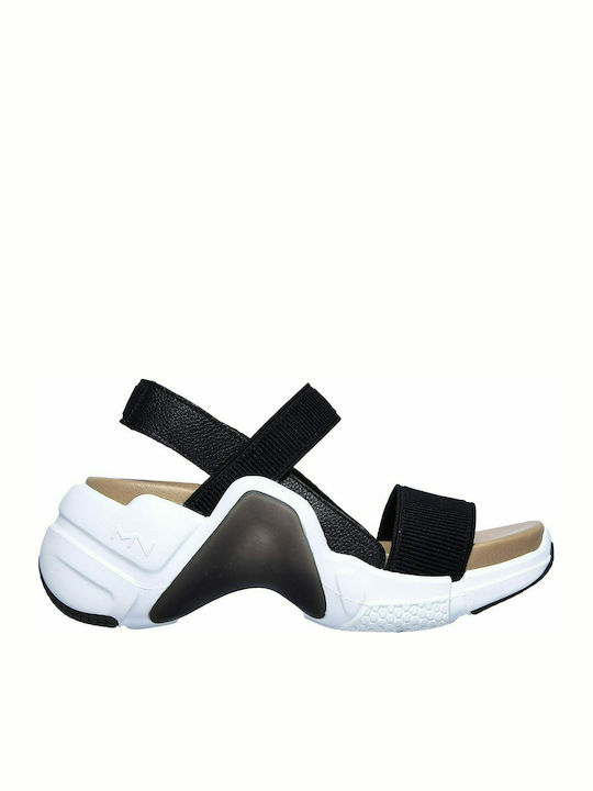 Neo Block Catalina Leder Flache Sandalen für Damen Sportlich Schwarz