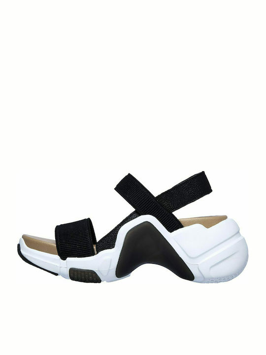 Neo Block Catalina Leder Flache Sandalen für Damen Sportlich Schwarz