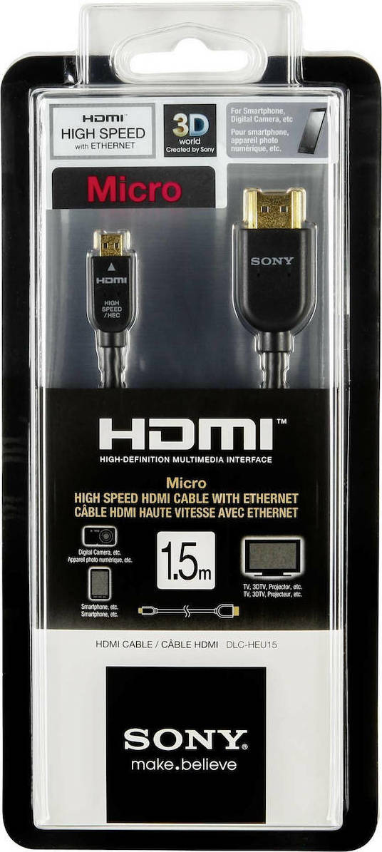 Sony DLCHEU15 Micro HDMI Cable (4.7 Feet) 1.5 Meter