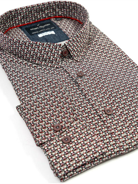 Men's Shirt in modern line - Bordo 360