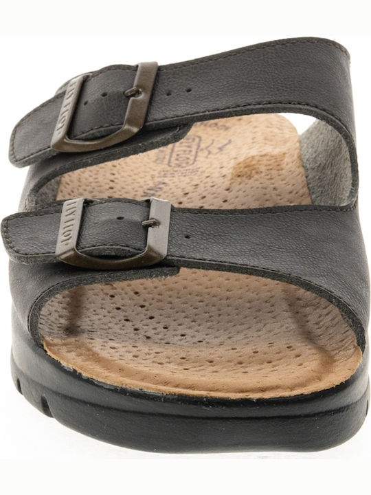 Leder Herrensandalen in Brauner Farbe
