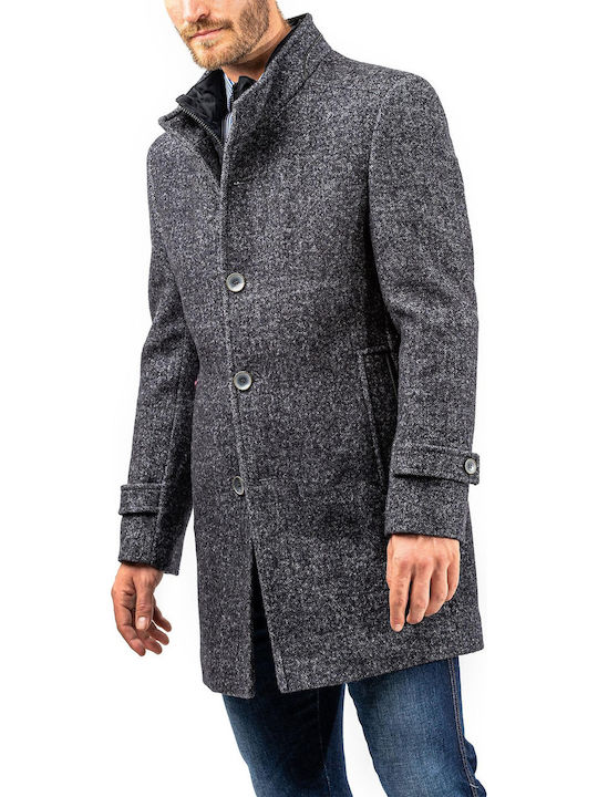 Fragosto Coat With Mao collar 182703 - Blue/Grey