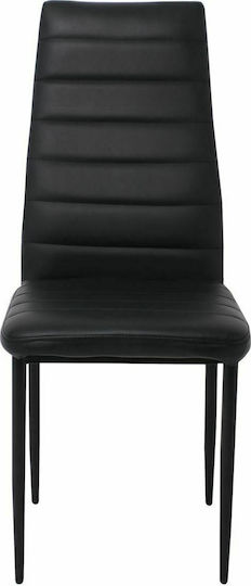 Jetta-I Dining Room Artificial Leather Chair Black 42x49x98cm 4pcs