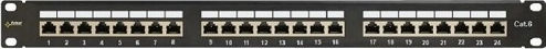 Pulsar Patch Panel für Rack 1U 19" 24 Ports cat6 Schwarz