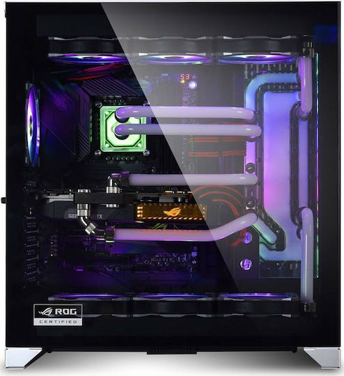 Lian Li PC-011 Dynamic XL (ROG Certified) Геймърско бюро Midi Tower Компютърна кутия със страничен прозорец и RGB осветление Сребрист