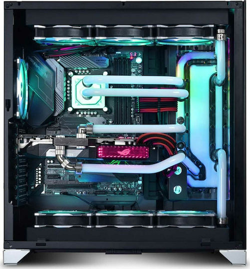 Lian Li PC-011 Dynamic XL (ROG Certified) Геймърско бюро Midi Tower Компютърна кутия със страничен прозорец и RGB осветление Сребрист