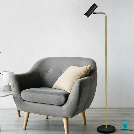 Trio Lighting Marley Floor Lamp H151xW45cm. with Socket for Bulb GU10 Black