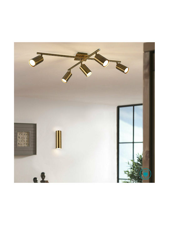 Trio Lighting Marley Spot with 5 Lights and with Socket GU10 in Gold Color