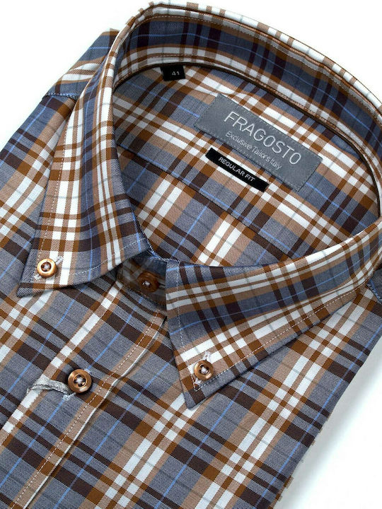 Cămașă Fragosto Regular Fit - Brown Check