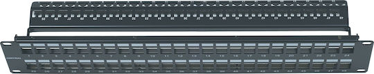 Central Patch Panel Keystone για Rack 1U 19" 24 Θυρών cat5e Μαύρο
