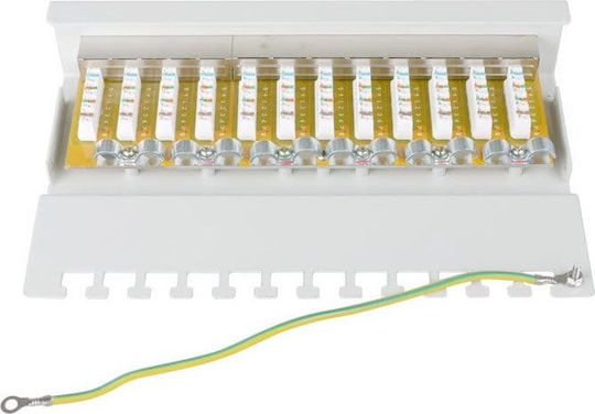 Goobay Patch Panel for Rack 1U with 12 cat6 Ports Gray