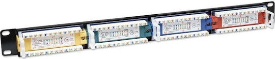 Intellinet Patch Panel για Rack 1U 19" 24 Θυρών cat5e Μαύρο