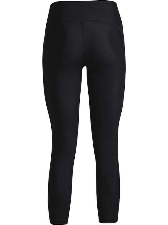 Heat Gear 7/8 Training Women's Cropped Leggings Firming Shiny & High Waist Black