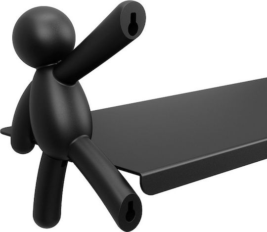 Wall Shelf Buddy Black 46x9x14cm