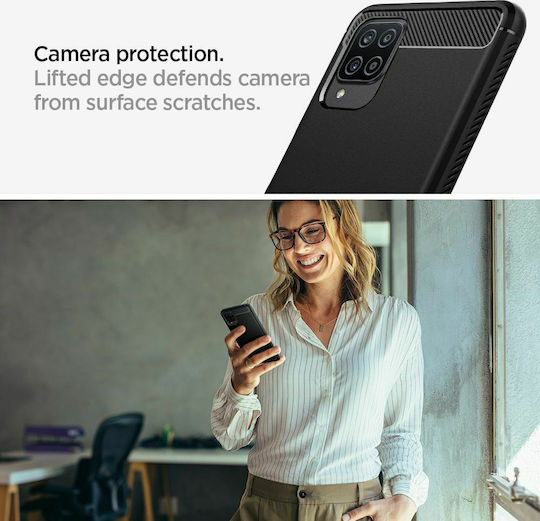 Spigen Rugged Armor Back Cover Σιλικόνης 2mm Μαύρο (Galaxy A12)