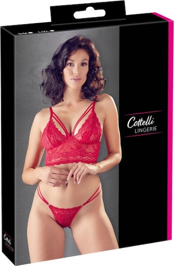 Cottelli Collection Sexy Lace Bra Set Red