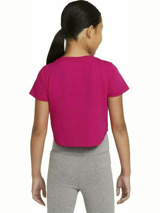 Kinder-Crop-Top Kurzarm Rosa Futura