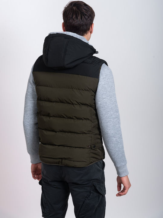 Sleeveless Jacket Puffer Khaki