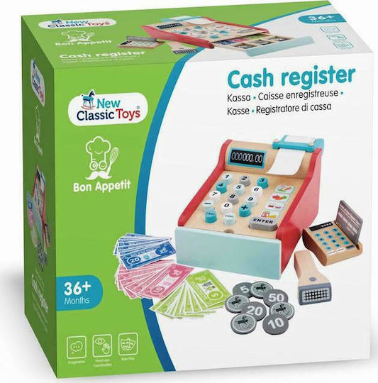 New Classic Toys Ταμειακή Μηχανή από Ξύλο για 3+ Ετών