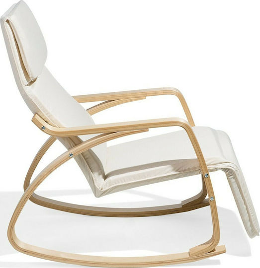 Roy Schaukelstuhl mit Fußhocker Weiß 67x108x90cm