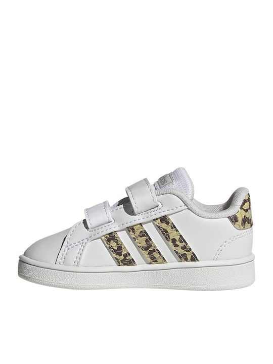 Grand Court Παιδικά Sneakers με Σκρατς Cloud White / Champagne Met.
