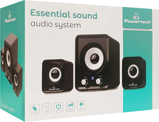 Powertech Essential Sound Ηχεία Υπολογιστή 2.1 με Ισχύ 3W σε Μαύρο Χρώμα