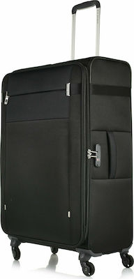 Samsonite Citybeat A760 Large Travel Suitcase Fabric Black with 4 Wheels Height 78cm.
