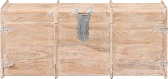 vidaXL Dekorative Truhe Hölzernes Beige 90x40x40cm
