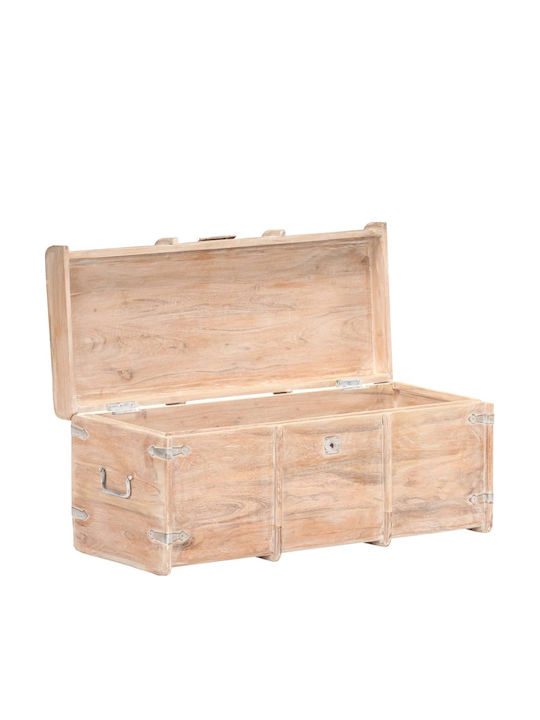 vidaXL Wooden Decorative Trunk Beige 90x40x40cm