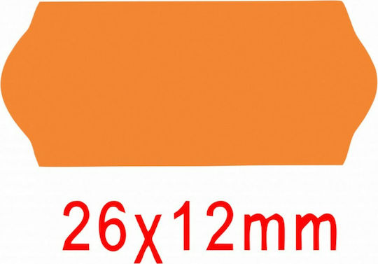 ICS 1000 Self-Adhesive Label Rolls for Label Printer Phosphorescent Orange 26x12mm 1pcs