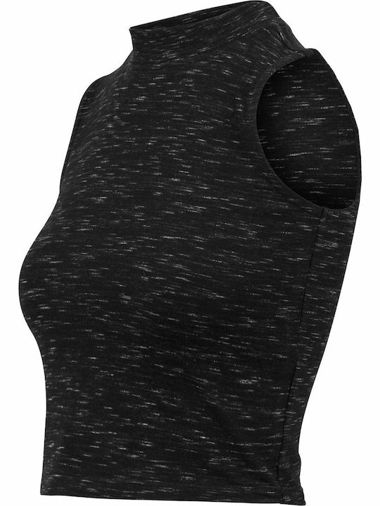 Space Dye Women's Blouse Cotton Sleeveless Black