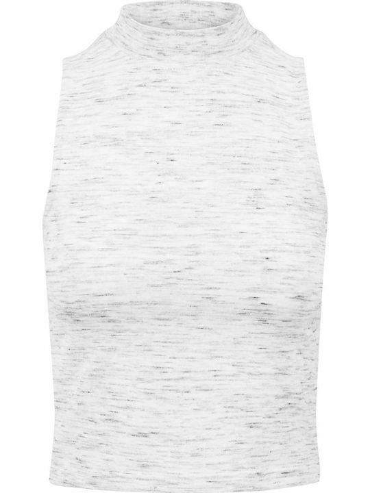 Space Dye Women's Athletic Blouse Sleeveless White/Black