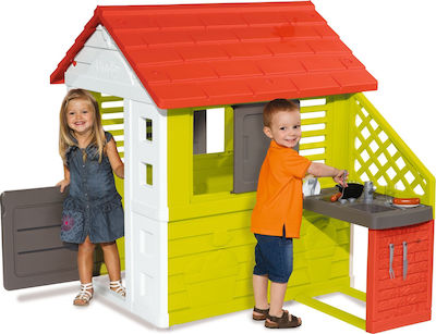 Smoby Plastic Kids Playhouse Multicolour Nature with Kitchen 145x110x127cm