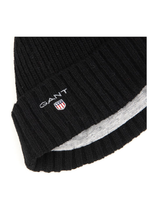 Beanie Ανδρικός Σκούφος με Rib Πλέξη σε Μαύρο χρώμα