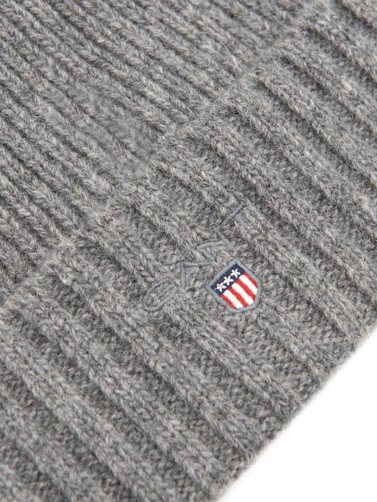 Beanie Ανδρικός Σκούφος με Rib Πλέξη σε Γκρι χρώμα
