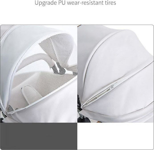Agape 360° Adjustable 2 in 1 Baby Stroller Suitable for Newborn Brown