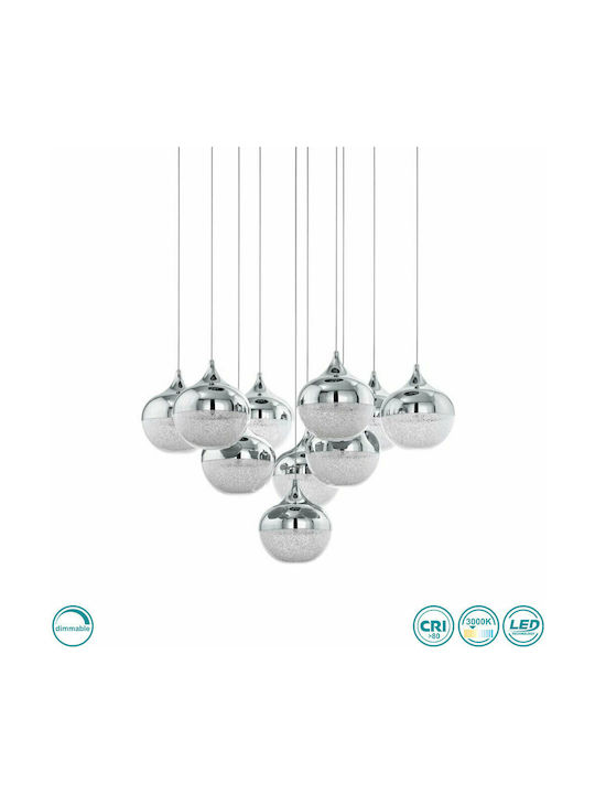 Eglo Mioglia Pendant Light Silver LED with Warm White Light 58cm