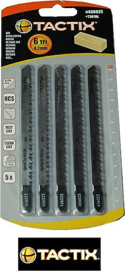 Tactix Jig Saw Blade for Wood 132mm with Thick Tooth 5pcs 436025