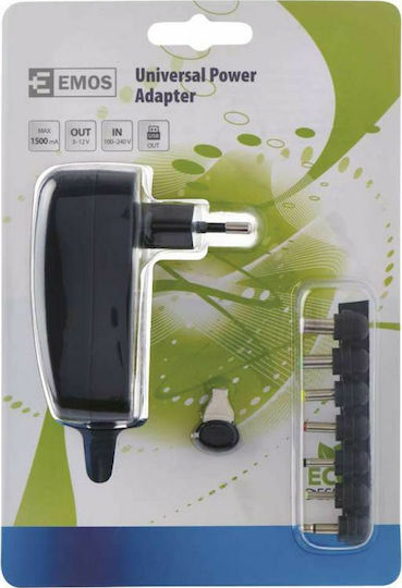 Emos Adaptor Universal De Alimentare Reglabil Tensiune 3 Până La 12V 1.5A Cu Putere 18W Cu Set De Mufe (N3112)
