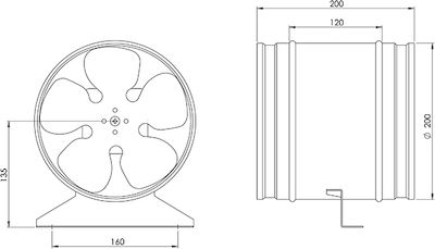 Europlast Ventilator industrial Sistem de e-commerce pentru aerisire Diametru 200mm